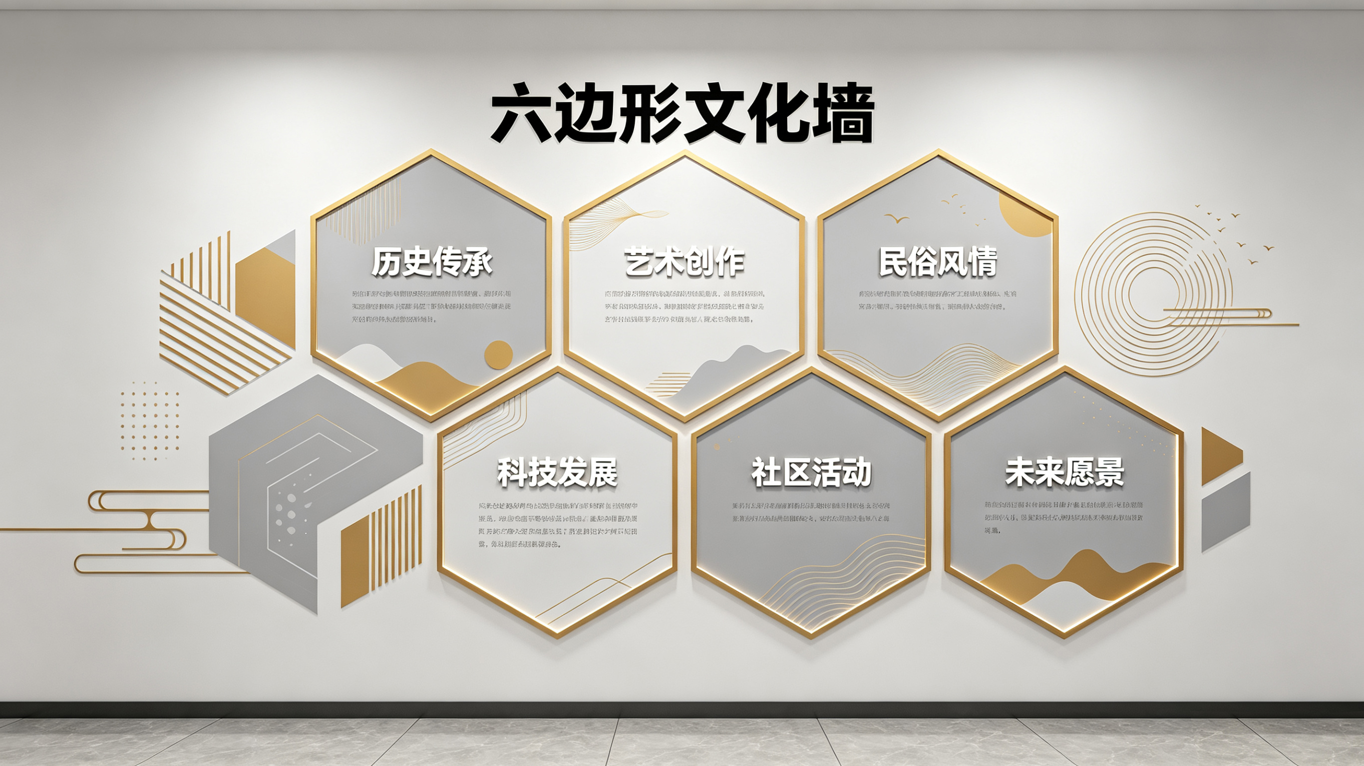 城步企业文化墙 | 六边形信息美学